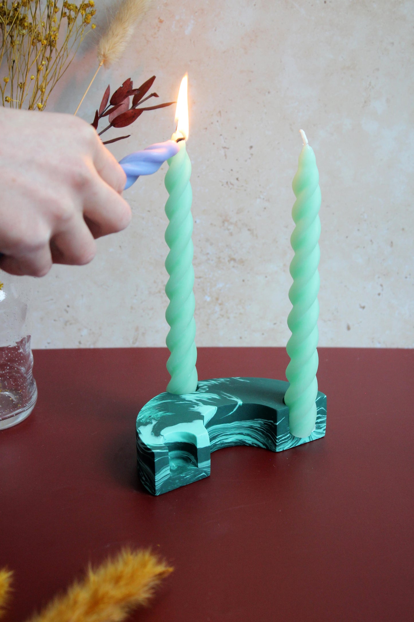 TURN Candle Holder - Green and Mint